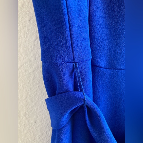 Tommy Hilfiger Vibrant Blue Cropped Belted Jumpsuit - Picture 9 of 10